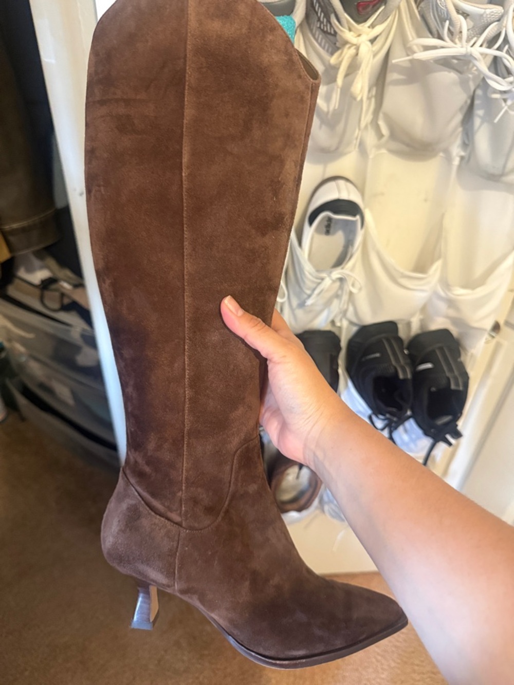 Dolce Vita Brown Suede Knee-High Heeled Boot
